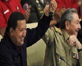 Raúl y Chávez en acto por decenio de convenio bilateral